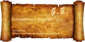 Galambosi Bandó névjegykártya